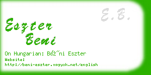 eszter beni business card